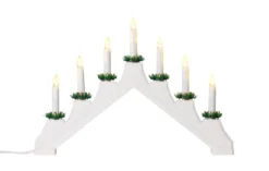 Adventsstake klassisk hvit med 7 lys