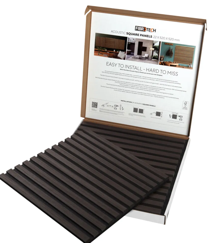 Akustikkpanel Square Smoked Oak 22 x 520 x 520 mm 2-pk.