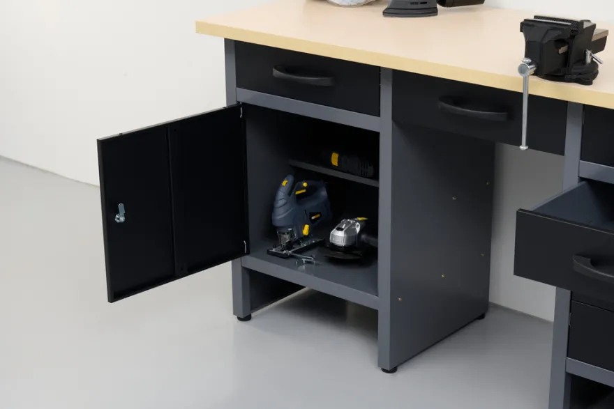 Arbeidsbenk med skap/skuffer 160 x 60 x 85 cm