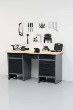 Arbeidsbenk med skap/skuffer 160 x 60 x 85 cm