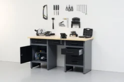 Arbeidsbenk med skap/skuffer 160 x 60 x 85 cm