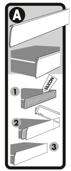 Avslutningslist aluminium 28 mm x 63 cm