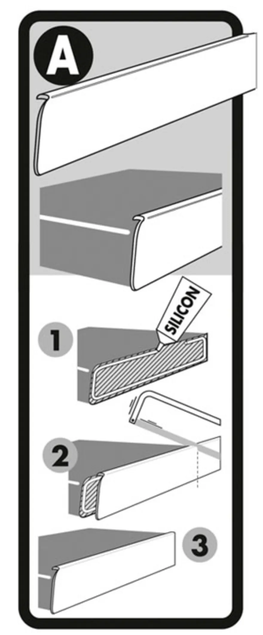 Avslutningslist aluminium 28 mm x 63 cm