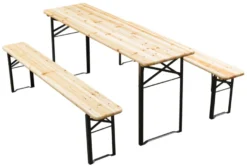 Bord-/benkesett sammenleggbart tre/metall