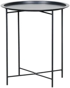 Brettbord Michigan Ø46,8 cm svart stål - Sunlife®