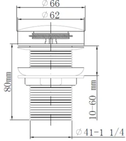 Bunnventil pop-up Ø66 × 80 mm svart