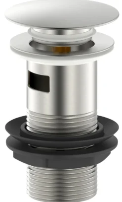 Bunnventil Push pop-up 1 1/4" børstet stål - REN