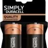 Duracell Plus D alkaliske batterier 2-pk.