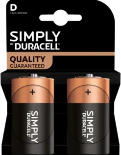 Duracell Plus D alkaliske batterier 2-pk.