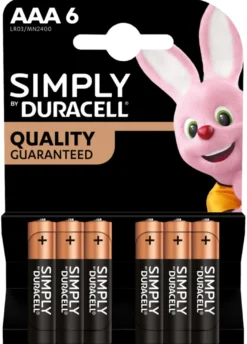 Duracell Simply AAA alkaliske batterier 6-pk.