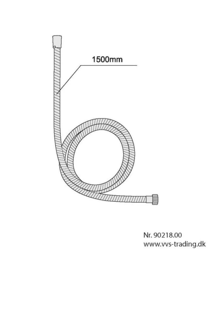 Dusjslange 150 cm krom - REN