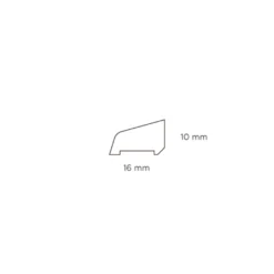 Feielist plast lys grå – 10 x 16 x 3000 mm