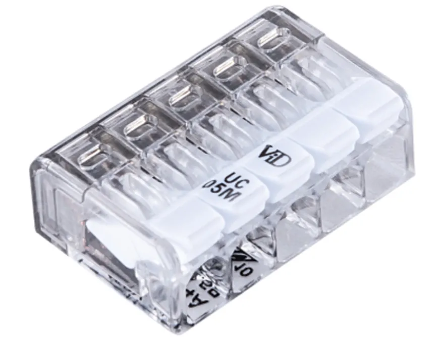 Fjærsamlemuffe med 5 poler 2,5 mm² – 8 stk.