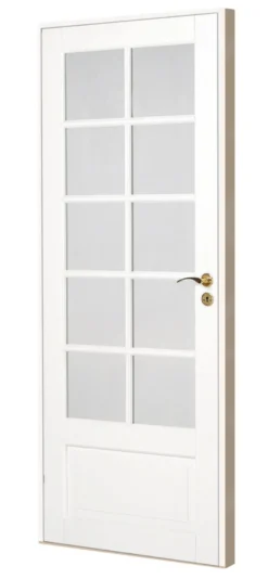 Fransk dør hvit 10 vindusfelter 82,6 x 204 cm
