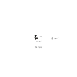 Glasslist plast hvit – 16 x 15 x 3000 mm