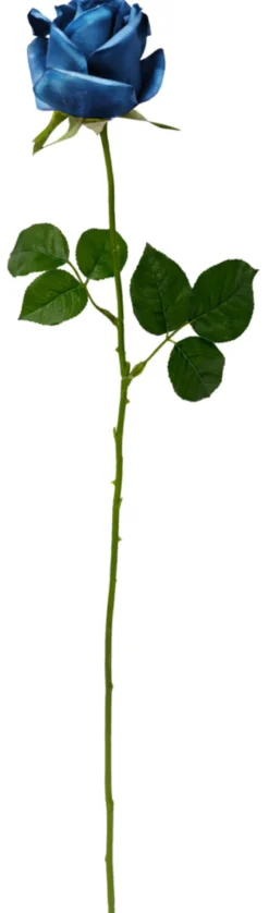 GREENIX kunstig rose i cellofan blå