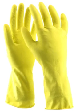 Gummihansker gul L