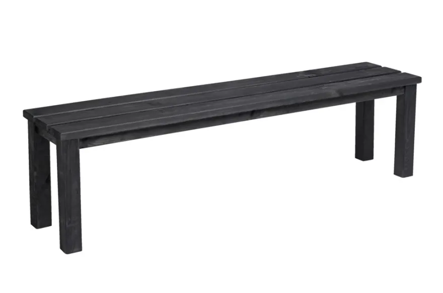 Hagebenk 150 x 33 x 42 cm i svart grunnmalt furutre