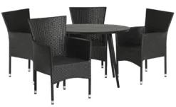 Hagebord Madrid svart Ø110 cm - Sunlife®