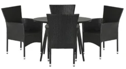 Hagebord Madrid svart Ø110 cm - Sunlife®