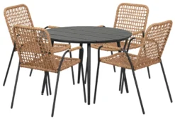 Hagebord Madrid svart Ø110 cm - Sunlife®