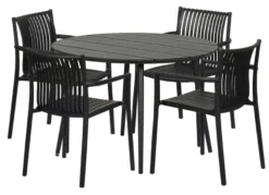 Hagebord Madrid svart Ø110 cm - Sunlife®