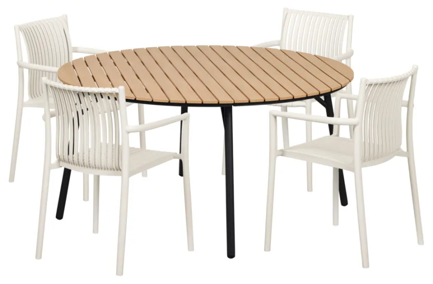 Hagebord Nebraska stål/nonwood Ø150 cm - Sunlife®