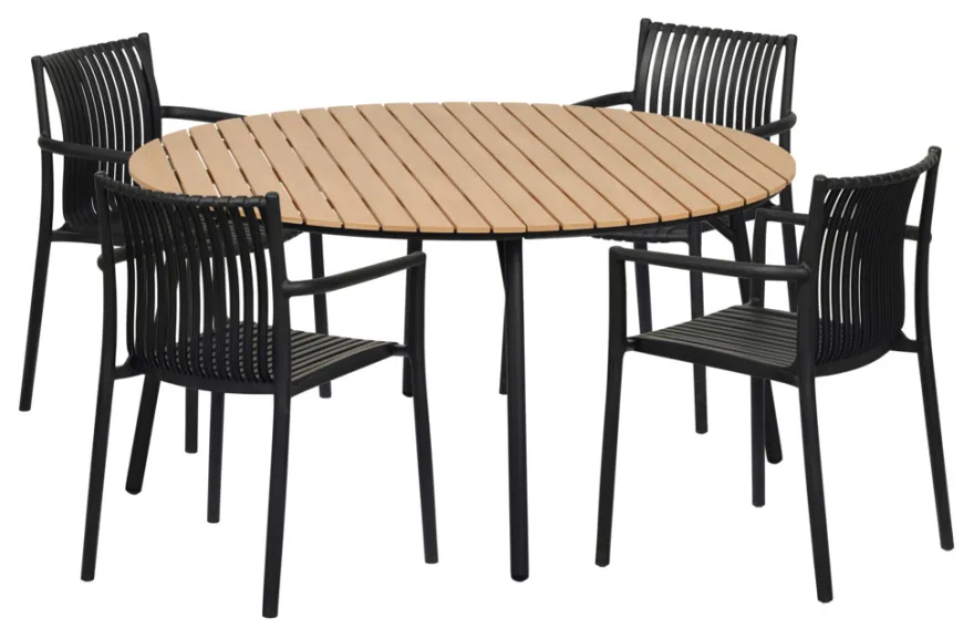 Hagebord Nebraska stål/nonwood Ø150 cm - Sunlife®