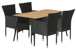 Hagebord Beijing svart/teak 148 x 85 cm - Sunlife®