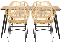 Hagebord Beijing svart/teak 148 x 85 cm - Sunlife®