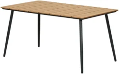 Hagebord Beijing svart/teak 148 x 85 cm - Sunlife®