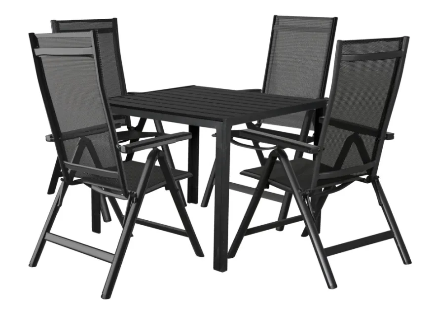 Hagestol Kingston 6 posisjoner svart - Sunlife®