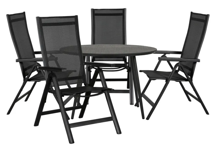 Hagestol Kingston 6 posisjoner svart - Sunlife®