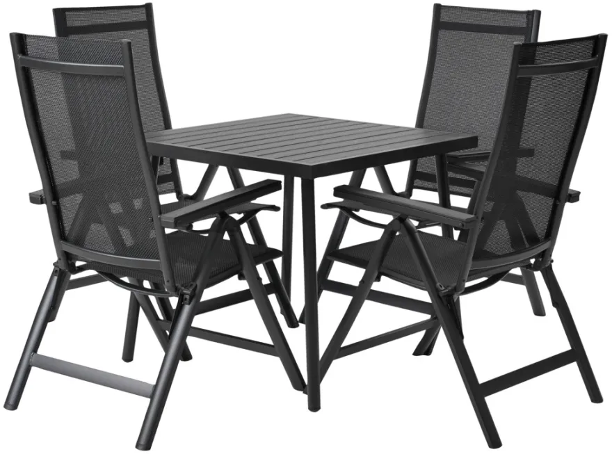 Hagestol Kingston 6 posisjoner svart - Sunlife®