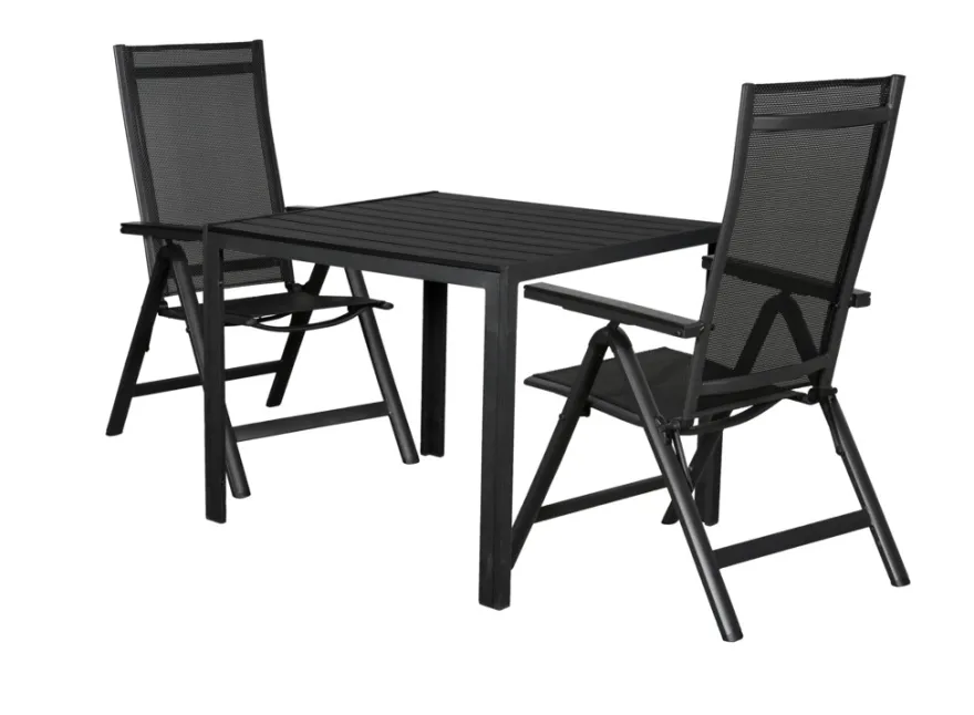 Hagestol Kingston 6 posisjoner svart - Sunlife®