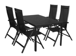 Hagestol Kingston 6 posisjoner svart - Sunlife®