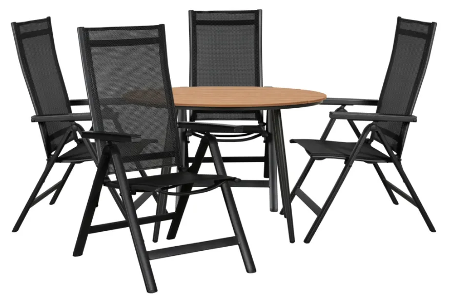 Hagestol Kingston 6 posisjoner svart - Sunlife®