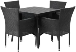 Hagestol Bangkok i metall og svart polyrotting - Sunlife®