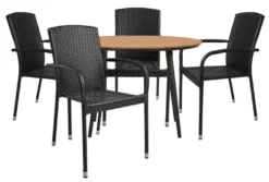 Hagestol Lissabon rotting/metall svart - Sunlife®