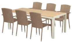Hagestol Lissabon rotting/metall natur - Sunlife®