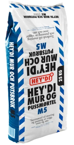 Hey'di Mur og pussmørtel M5 25 kg