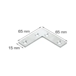 Hjørnebeslag 65 x 65 x 15 mm. mm - 2 stk.