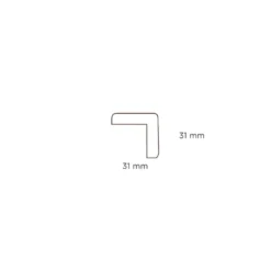 Hjørnelist plast hvit – 31 x 31 x 3000 mm