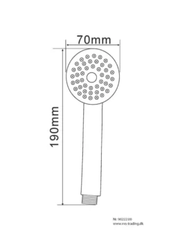 Hånddusj Ø70 mm 1-jet krom - REN