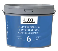 Håndverkermaling glans 6 hvit 10,9 liter - Luxi