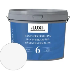 Håndverkermaling glans 6 hvit 10,9 liter - Luxi