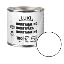 Hobbymaling hvit 100 ml - Luxi