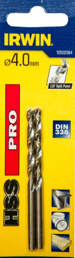 Irwin HSS Pro bor 4 mm 2 stk.