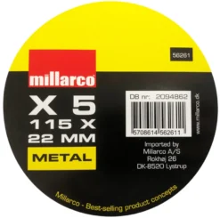 Kappeskiver for metall Ø115 mm - 5 stk.