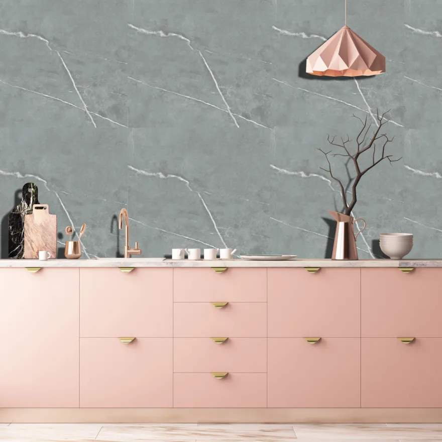 Kitchenline Kjøkkenplate Marmor Grey 610 x 610 mm